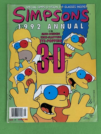 Simpsons 1992 Annual Magazine in 3-D, glasses intact