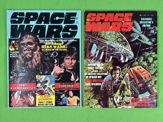 Space Wars Magazine 1977 Oct. (Star Wars), Dec. (Movie posters intact)