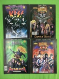 Rock N Roll Comics 1, 3, 4, 5; Kiss, Guns N' Roses, Metallica, Aerosmith