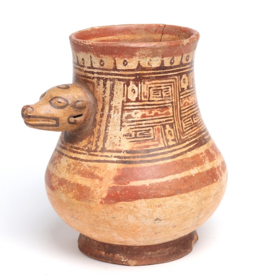 Costa Rican Polychrome Pottery Urn