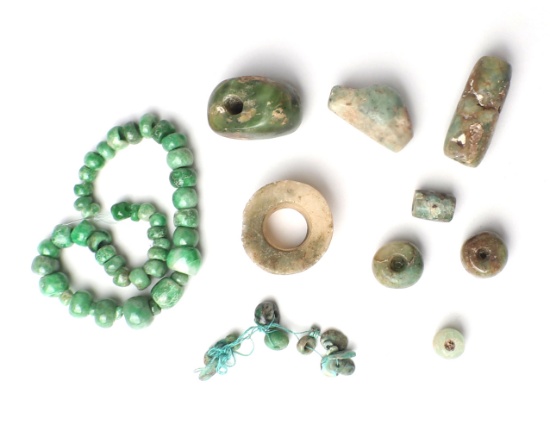 Group of Mesoamerican Apple-Green Jade, 200 CE-900 CE