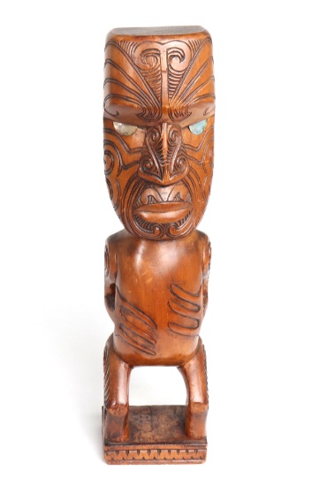 Vintage Maori Wood Standing Figure