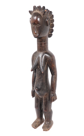 Tall African Female Carved Statue, Cote D'Ivoire