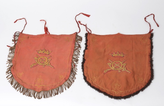 Pair of Fine Trumpeter Flags w/Coat of Arms