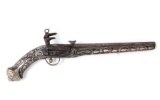 Ottoman Silver Inlaid Flintlock Pistol