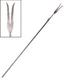 Engraved Indo-Persian Bi-Spike Polearm, 19th / 20th c.