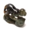 Adorable Hand Carved Labradorite Monkey & Peach