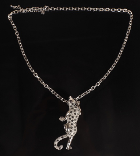 Cartier Style Silver Leopard Pendant
