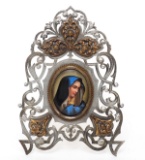 Nickel Silver Mater Dolorosa Plaque of Our Lady of Sorrows