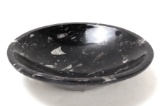 Lovely Large Natural Orthoceras Fossil Bowl w/Stand