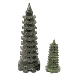 Two Chinese Stone Nine Story Pagodas