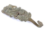 Chinese Bronze Dueling Dragons Shaped Belt Hook