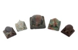 Chinese Bronze Tortoise Seal Collection, 5-pieces