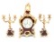 French Rococo Style Clock & Candelabra Set, 19th c.