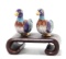 Adorable Chinese Cloisonne Pair of Ducks on Stand