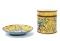 Lovely Set of Yellow Ground Chinese Cloisonne Lidded Vessel and Tray