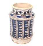 Beautiful Italian Blue & White Oak Leaf Style Vase