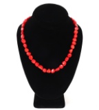 Gorgeous Fire Red Coral Bead Necklace