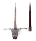Spanish Etched Main Gauche Dagger, Toledo Late-1800s