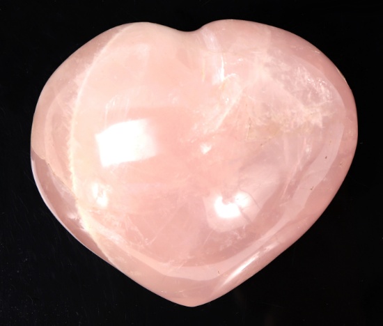 Beautiful Raw Pink Rock Crystal Quartz Heart