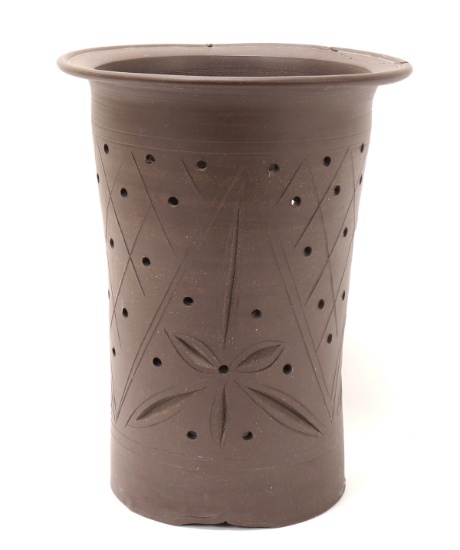 Chinese Porcelain Brown Glazed Orchid Pot