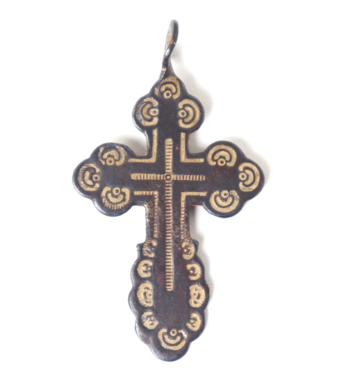 Antique Russian Orthodox Cross Pendant