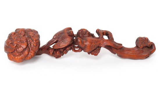 Chinese Boxwood Carved Belt Hook, Ruyi