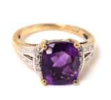Gorgeous Amethyst Ring with Sterling Silver Band