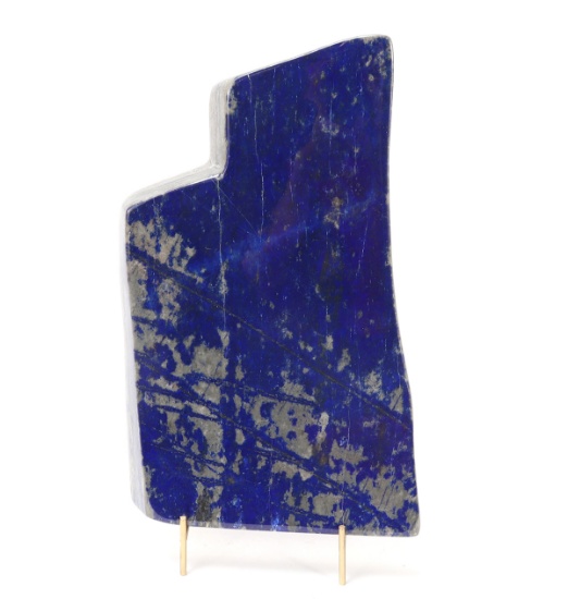 Gorgeous Natural Raw Lapis Lazuli Slab on Stand