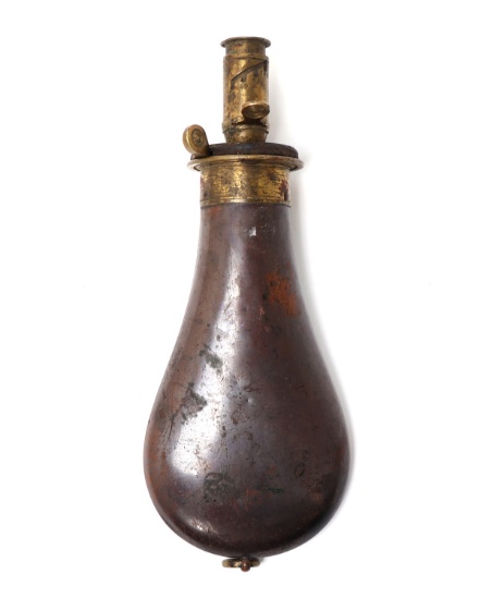 Adjustable Charge Copper & Brass English Powder Flask