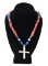 Guatemalan Silver Cross & Coral Bead Necklace