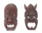 Two Wood Carved Tibetan Transformation Masks