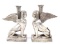 Pair of Silvered Sphynx Candlesticks