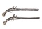 Brace of Ornate Silver & Carved Stock Cavalry Pistols, 18th c.
