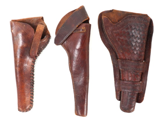 Group of 3 Antique Holsters, 19th C.