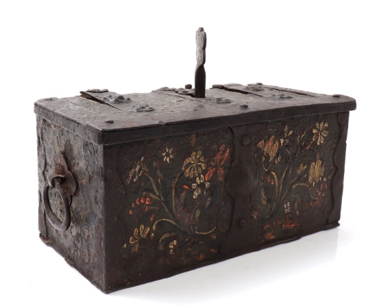 Painted Nuremburg Jewel Casket, 17th C.