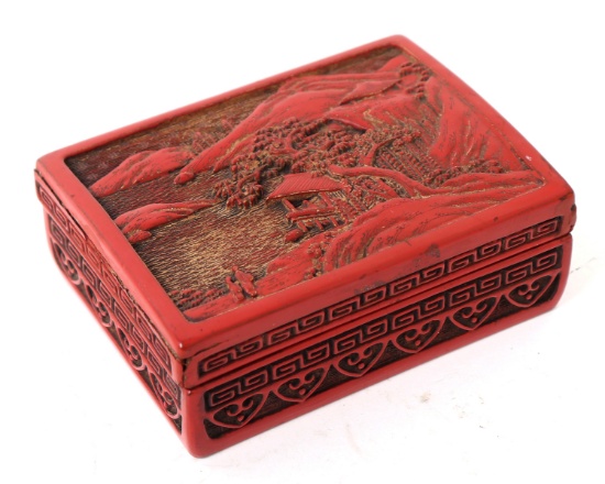 Chinese Imitation Cinnabar Jewelry Box