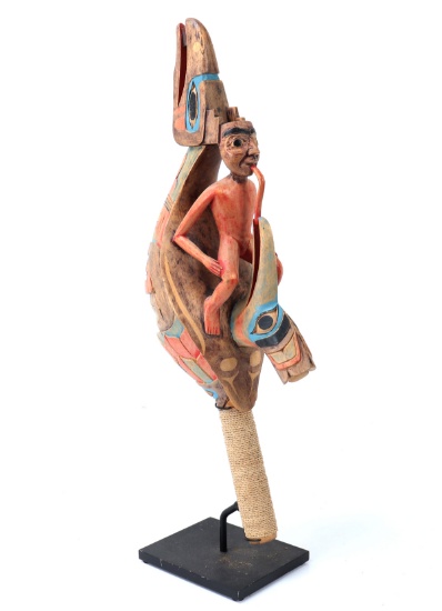 Wonderful PNW Wood Carved Rattle