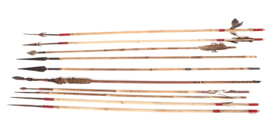 Collection of Ten Various Philippine Bamboo Arrows