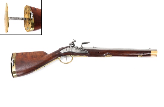 Excellent Flintlock Carbine w/ Expanding Stock, 18th c.