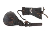 Pre-Civil War Pear Shaped Gunpowder Flask & Shot Pouch, Rare