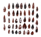 42 Red Jasper & Obsidian Arrowheads