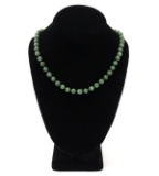 Gorgeous Chinese Marbled Jade Bead Necklace