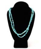 Dual Strand Raw Turquoise Necklace