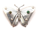 Lovely Navajo Sterling Silver & Turquoise Butterfly Pin