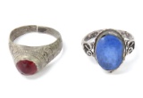 Two Fine Early Persian Silvered Rings