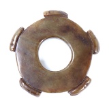 Chinese Jade Style Locust Bi-Disc