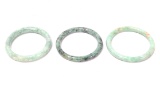 Trio of Lovely Chinese Stone Carved Bangle Bracelets