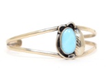 Gorgeous Sterling Silver & Turquoise Native American Bracelet