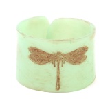 Gorgeous Unique Green Clay Bracelet, Dragonfly